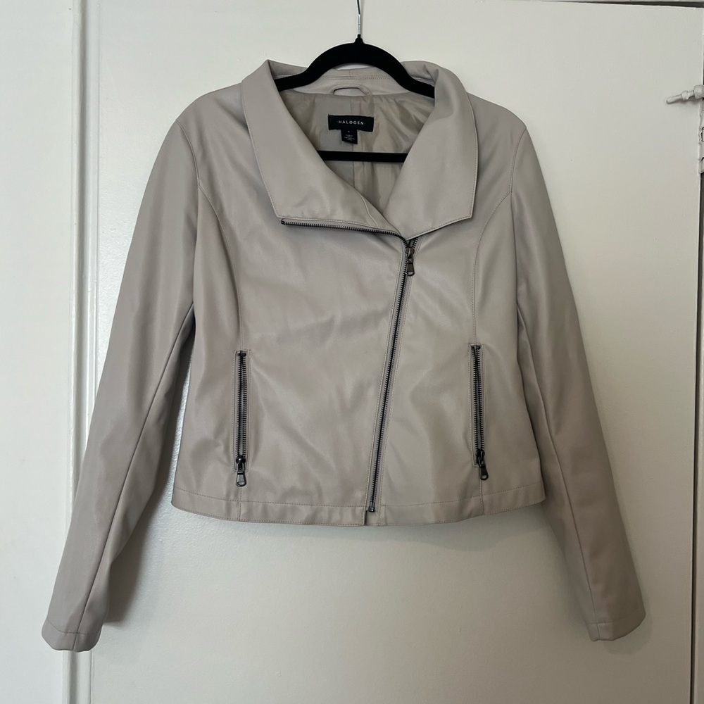 Halogen Gray Vegan Leather Jacket - Size S